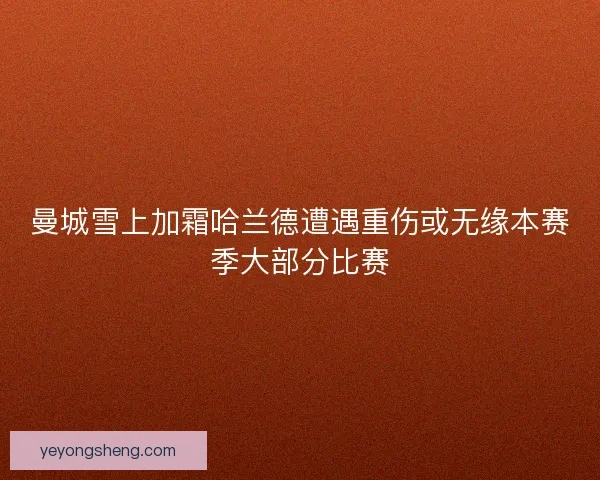 曼城雪上加霜哈兰德遭遇重伤或无缘本赛季大部分比赛