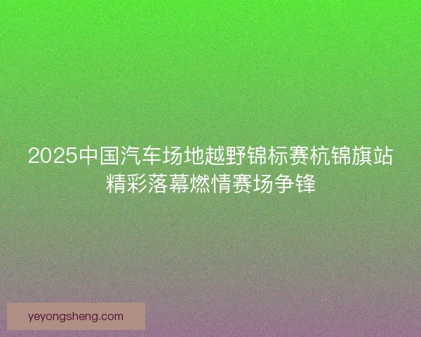 2025中国汽车场地越野锦标赛杭锦旗站精彩落幕燃情赛场争锋