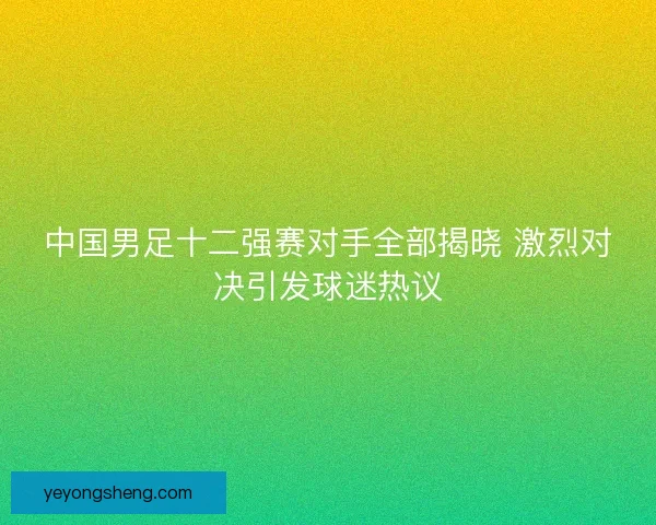 中国男足十二强赛对手全部揭晓 激烈对决引发球迷热议
